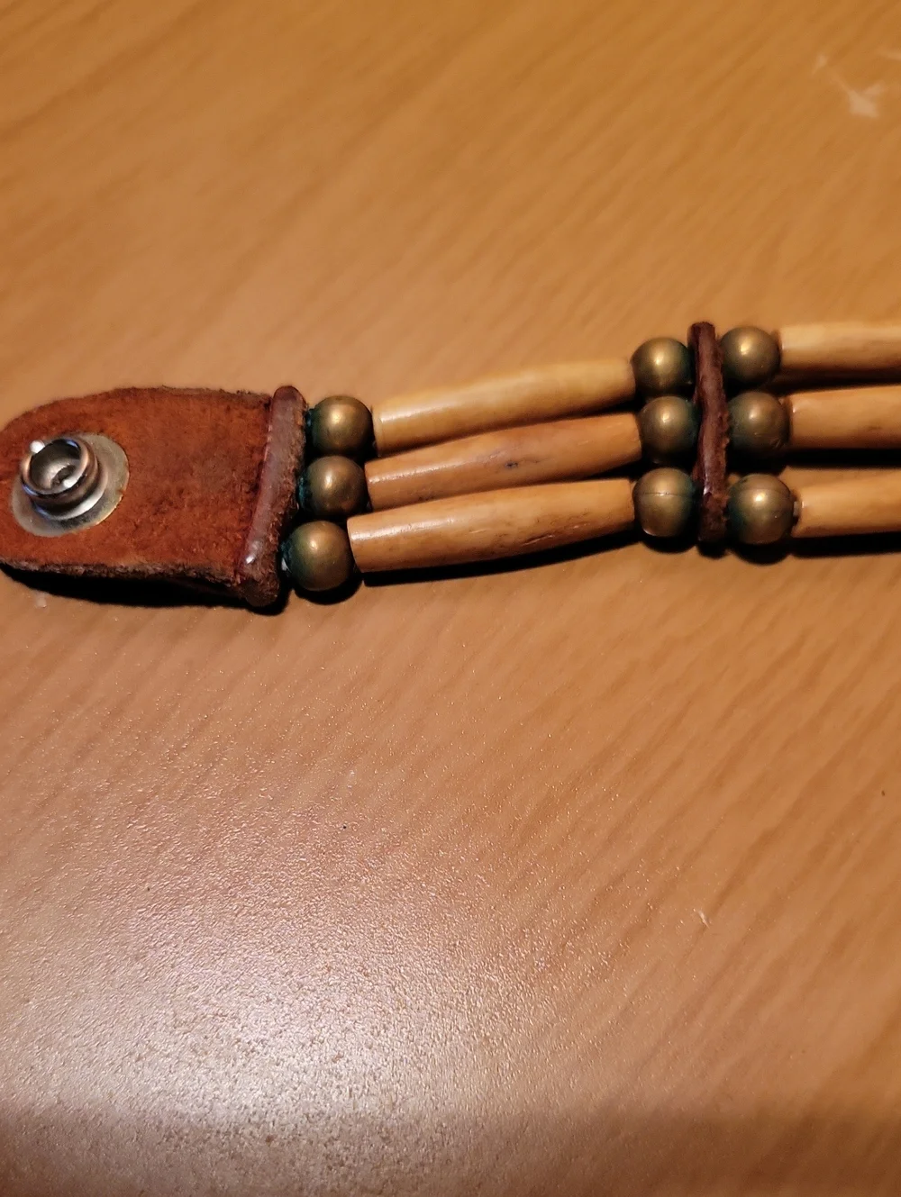 Vintage Indigenous Hairpipe Bone 3 Row Bracelet